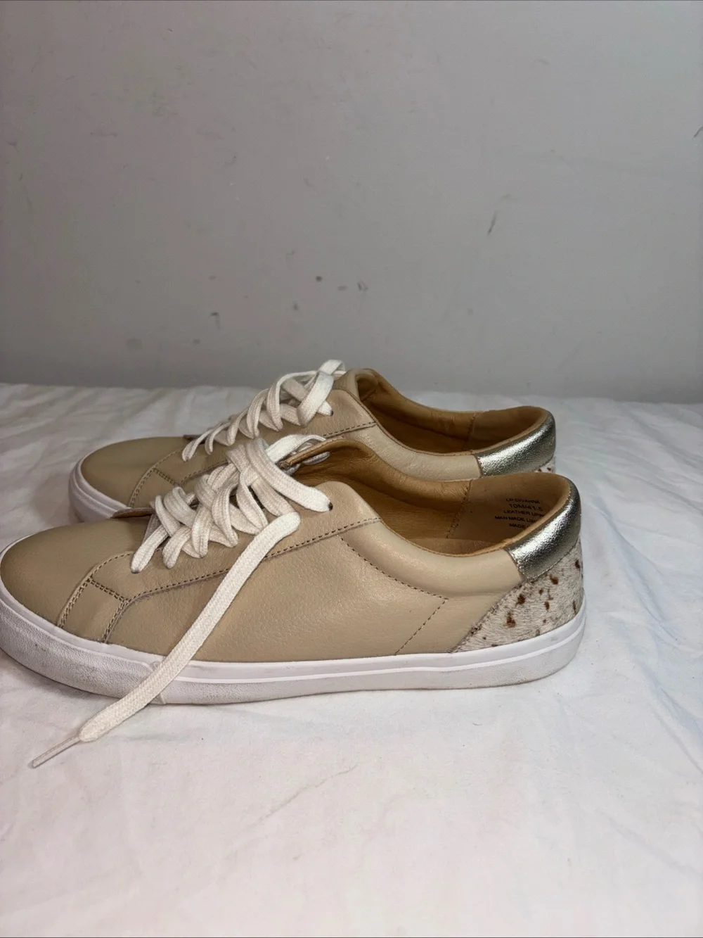 Lucky Brand Tan Leather Lace-Up Sneakers